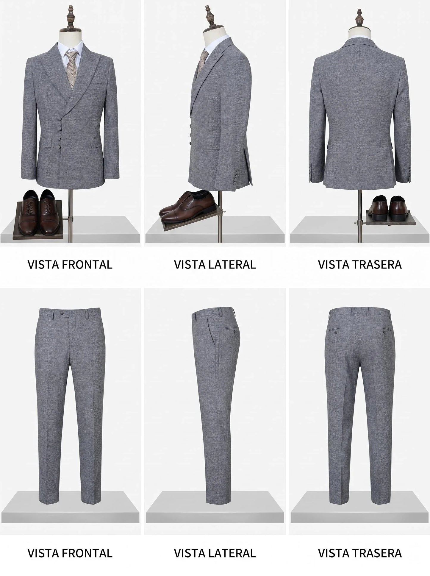 ST Cassy Elegant Men Suit for Wedding Slim Fit Double Breasted Multiple Buttons Casual Business Man 2 Piece Set Party Outfit