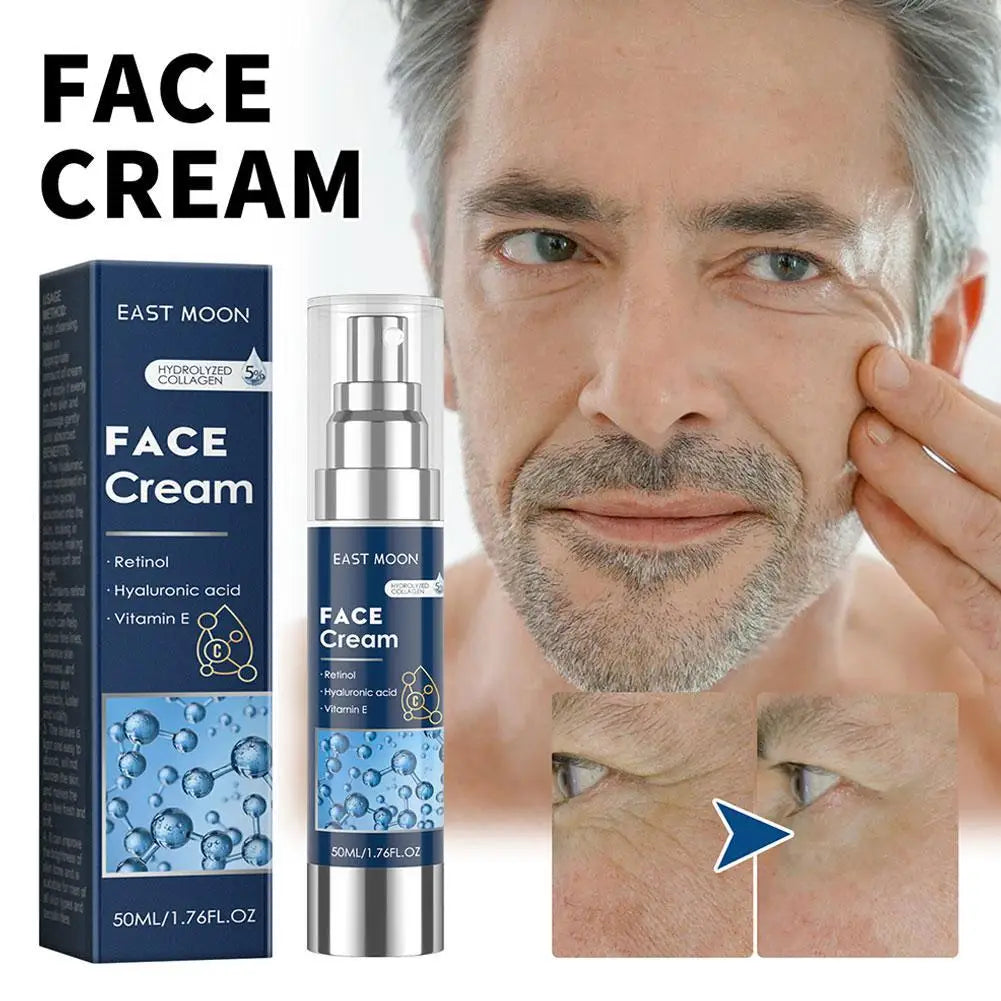 Retinol Face Cream for Men Firming Lifting Brightening Fade Fine Lines Anti Puffiness Moisturizing Nourishing Facial Skin Care
