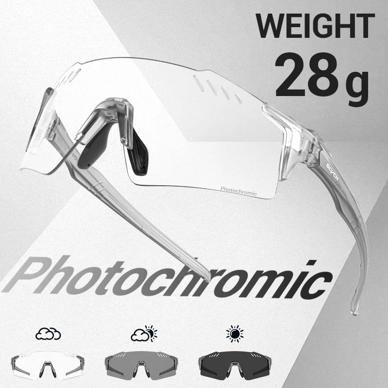 SCVCN Photochromic Cycling Sunglasses Men MTB Cycling Glasses Women Road Bike Glasses Outdoor Bicycle Sunglasses
