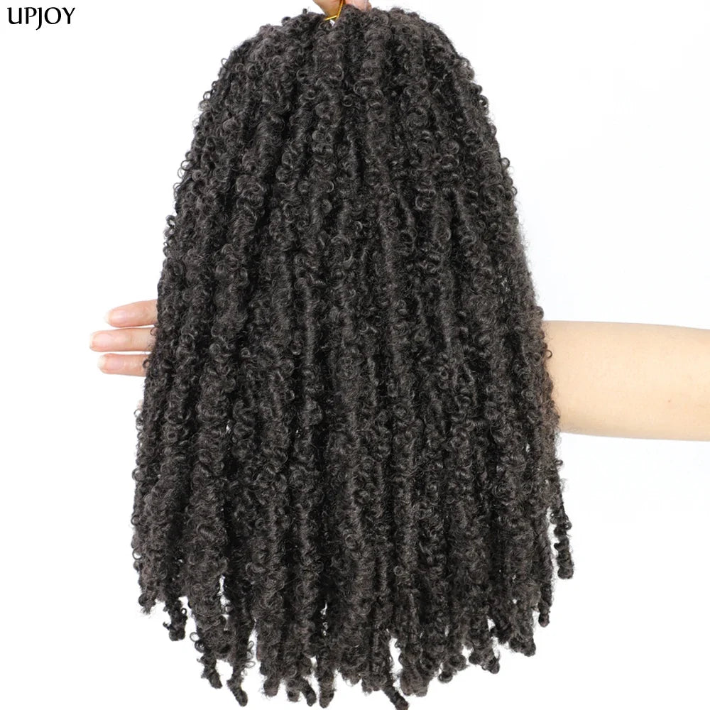 14 12 inch Butterfly Faux Locs Crochet Hair Braids Pre looped Distressed Goddess Butterfly Soft Locs Crochets Braids Cheveux Lok