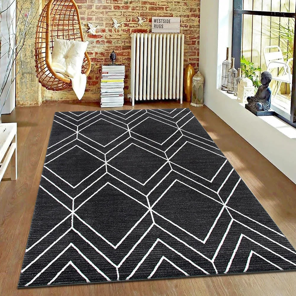 VIKAMA Nordic Style Retro Living Room Carpet Hotel Guest House Sofa Coffee Table Cushion Home Bedroom Non-Slip Bedside