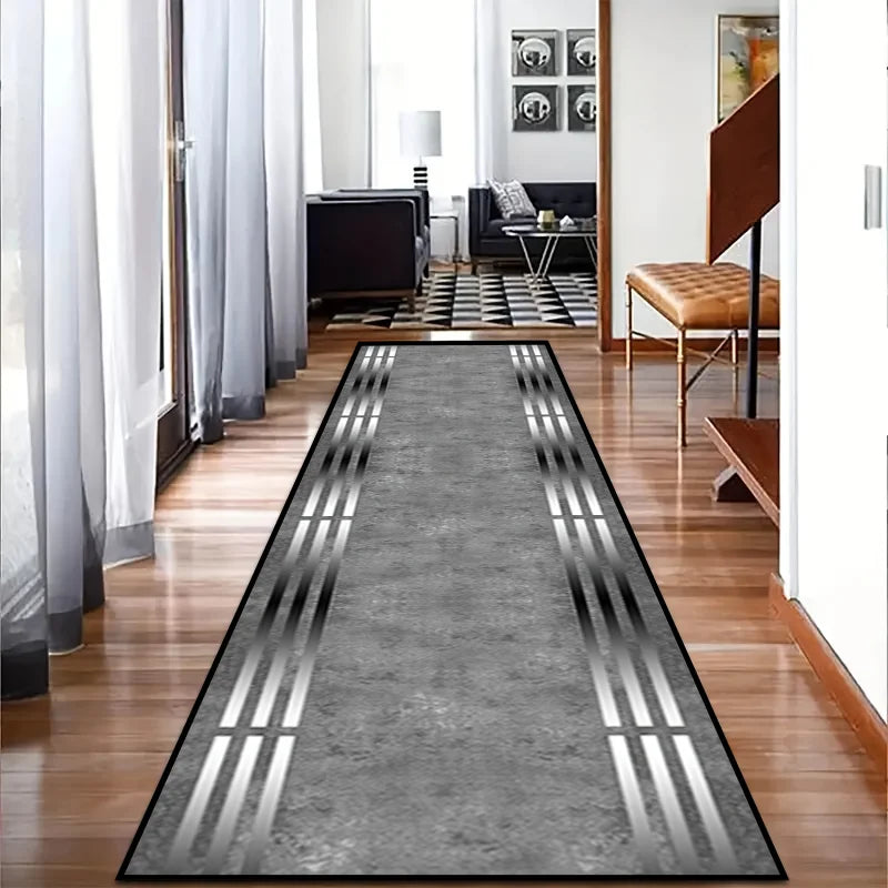 VIKAMA Black Gold Marble Vein Runner Rug Non Slip Washable Long Floor Mat for Hallway Entryway Modern Luxury Home Decor