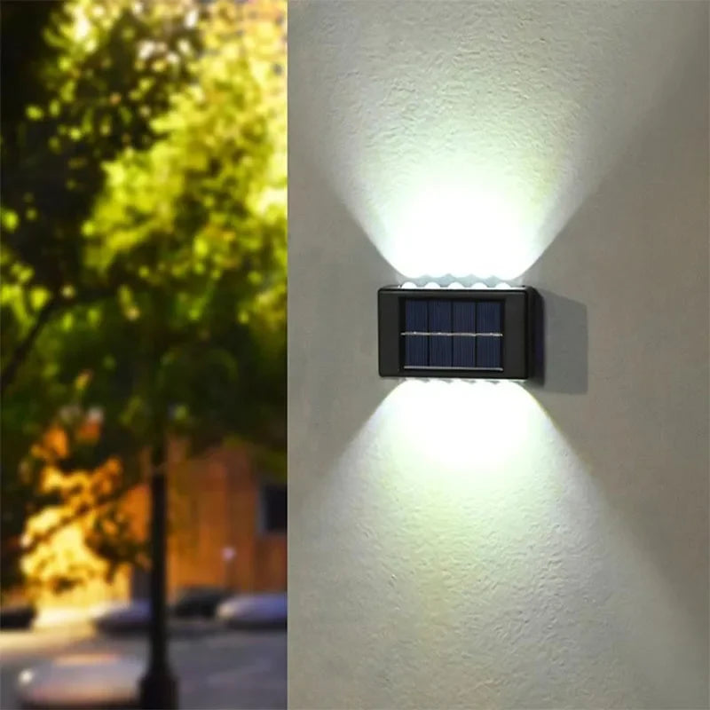 10 LED Solar Wall Lamp Outdoor Waterproof Solar Powered Light UP and