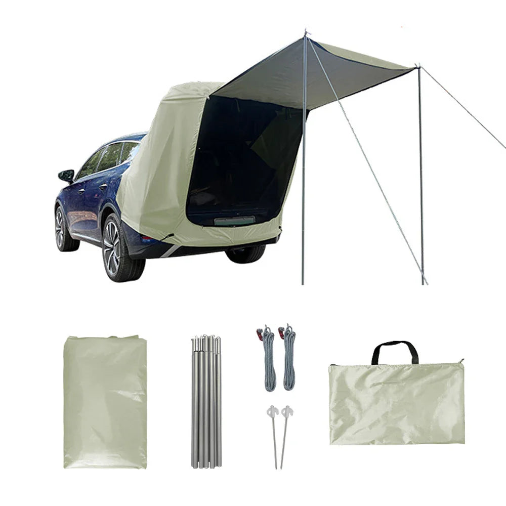 Outdoor Car Rear Tent With Canopy Rainproof For Picnics