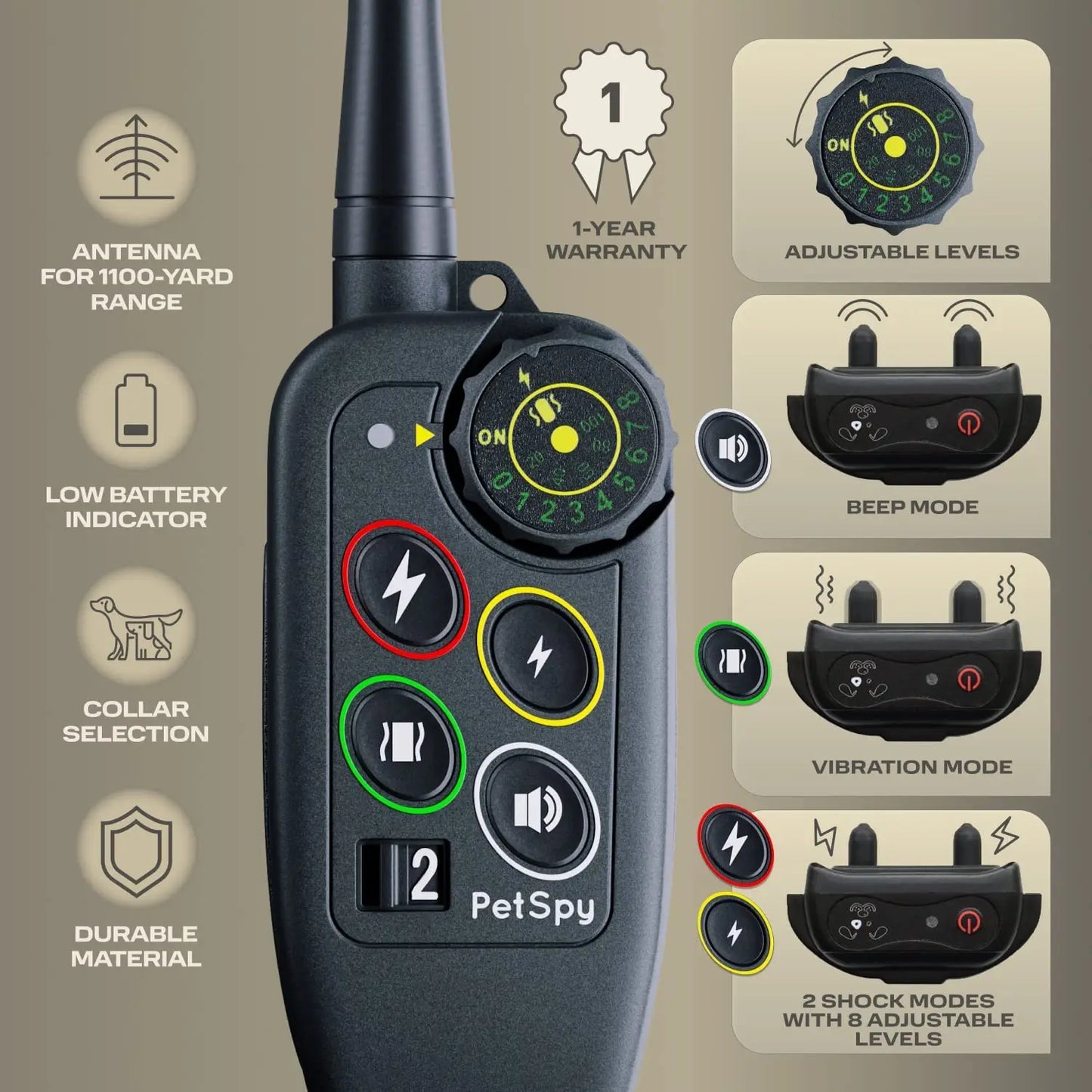 1000m Electric Dog Training Collar Remote Control Waterproof Training