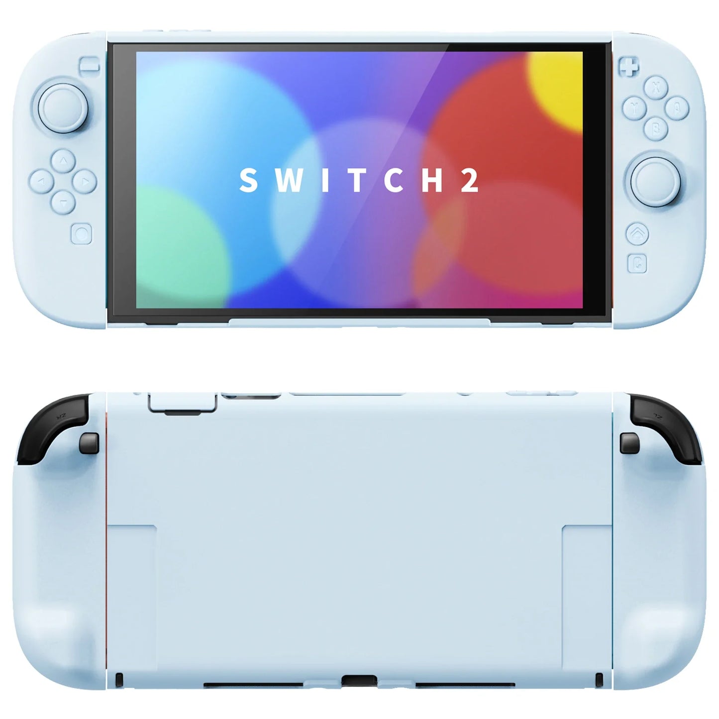 PlayVital Solid Color Protective Case for Nintendo Switch 2, Anti-Scratches Hard Shell Dockable Grip Cover with  Foldable Stand