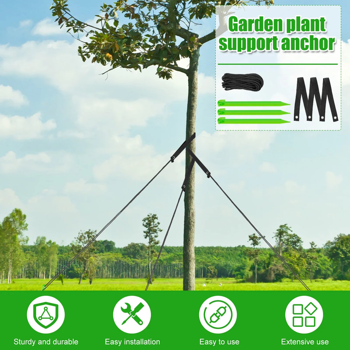 1/3 Set Tree Stake Kit 12in Plastic Sapling Tree Stake Support with