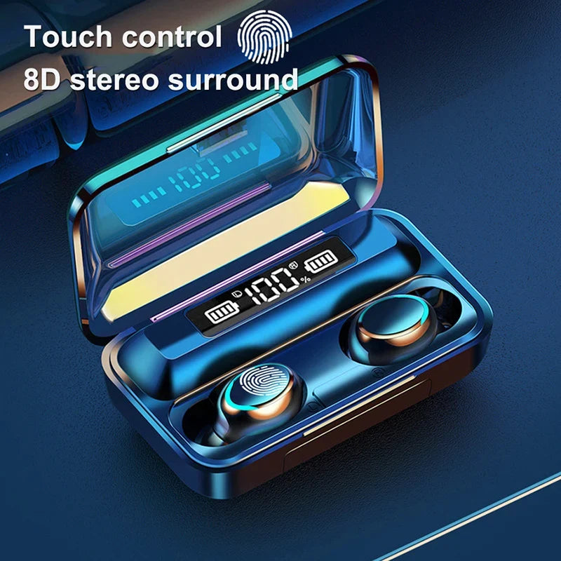 2024 NEW F9-5c TWS Bluetooth Earphones Wireless Headphone 9D Stereo Sports Waterproof Earbuds HD Calling Headset With Microphone