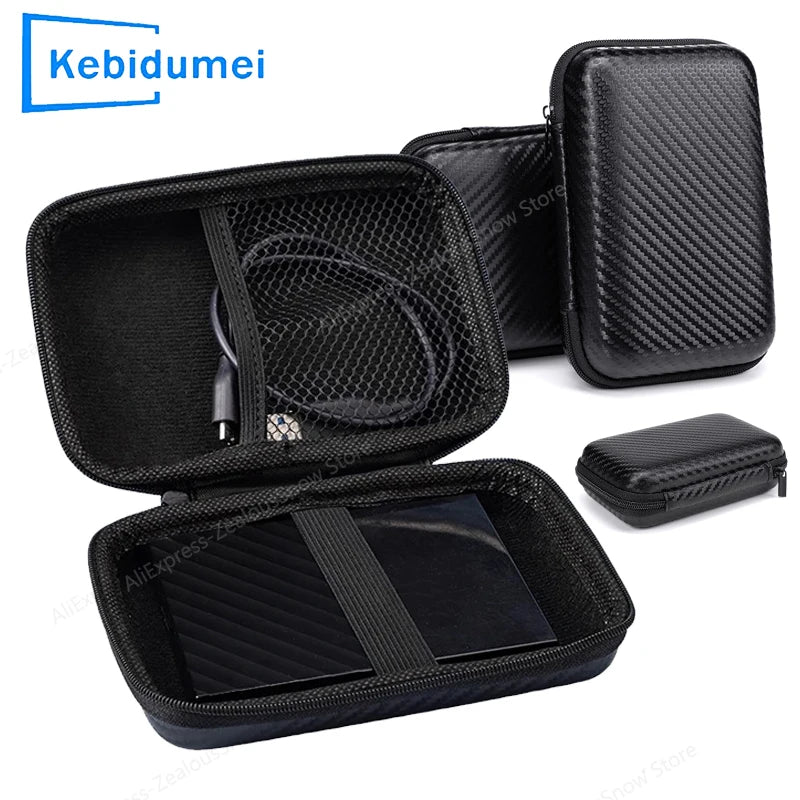 Portable Eva Storage Bag for External M.2 Hard Drive/Earphone/Data Line HDD Case Black Hard Disk Case HDD Storage Protection Bag