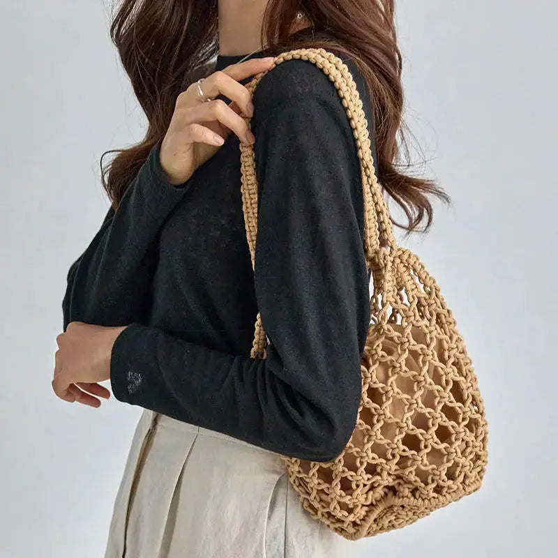 Accessories Sexikinis Swim Mesh Rope Bag Women's Everyday Shoulder Bucket Bag - Stylish & Lightweight