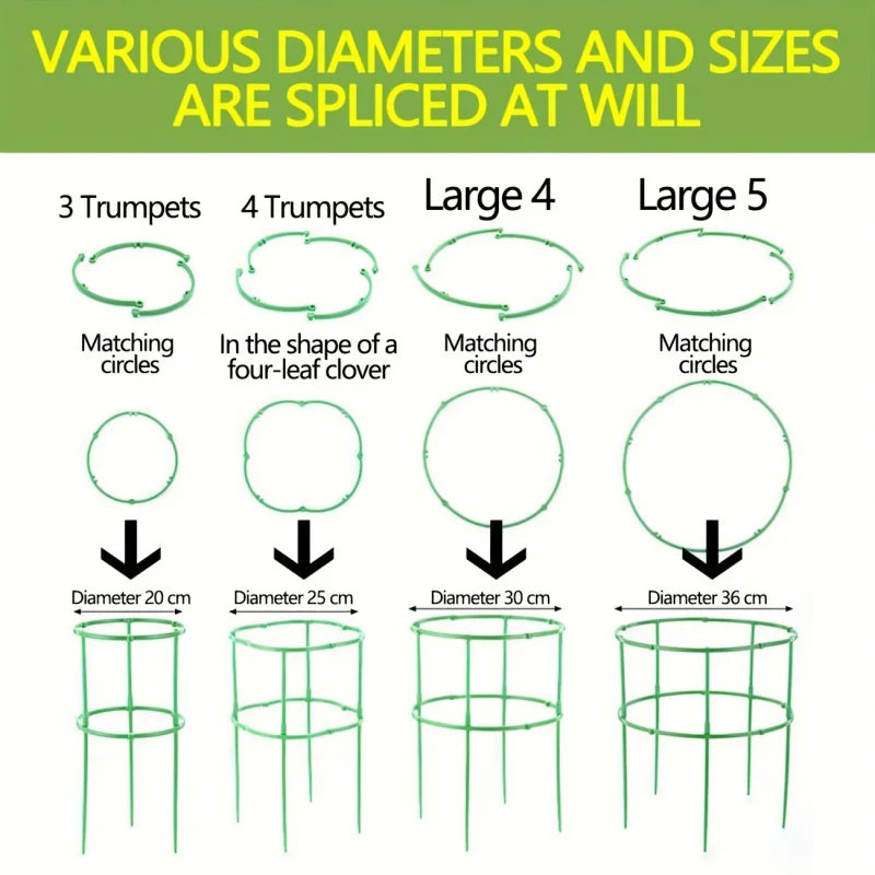 Adjustable Plant Climbing Frame Green Grid 5-15 Layer 30-90cm Lightweight Durable Gardening Stand for Home Garden