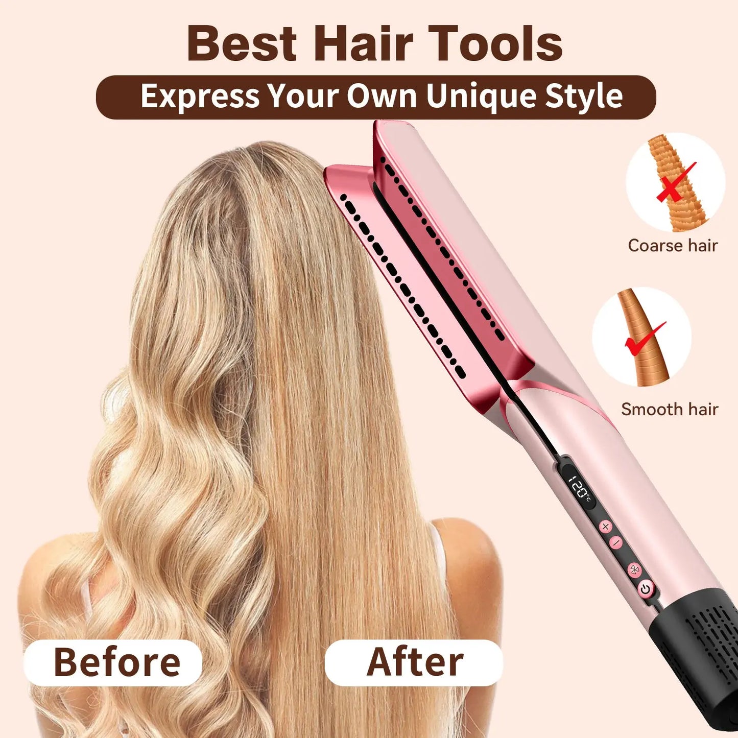 2 in 1 Hair Straightener & Hair Dryer Negative Ion Hair Straightener