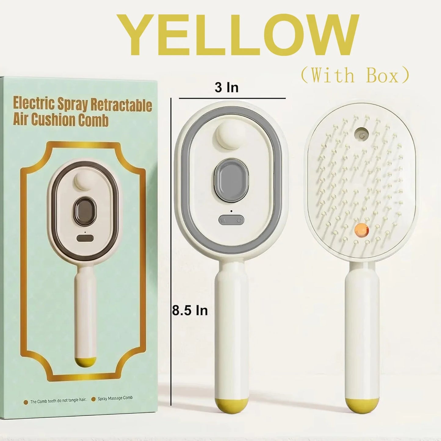 2026 Electric Steaming Hair Straightener Brush Electric Spray Air Cushion Massage Hair Brush Rechargeable Detangling Steam Brush