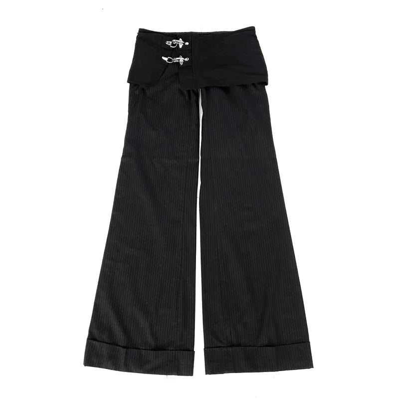 2025 Women's Concise High Waist Flared Jeans Stretchy Slim Fit Casual Chic Trendy Denim Pants Goth Harajuku Y2K Female Trousers