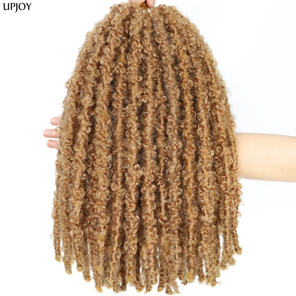 14 12 inch Butterfly Faux Locs Crochet Hair Braids Pre looped Distressed Goddess Butterfly Soft Locs Crochets Braids Cheveux Lok