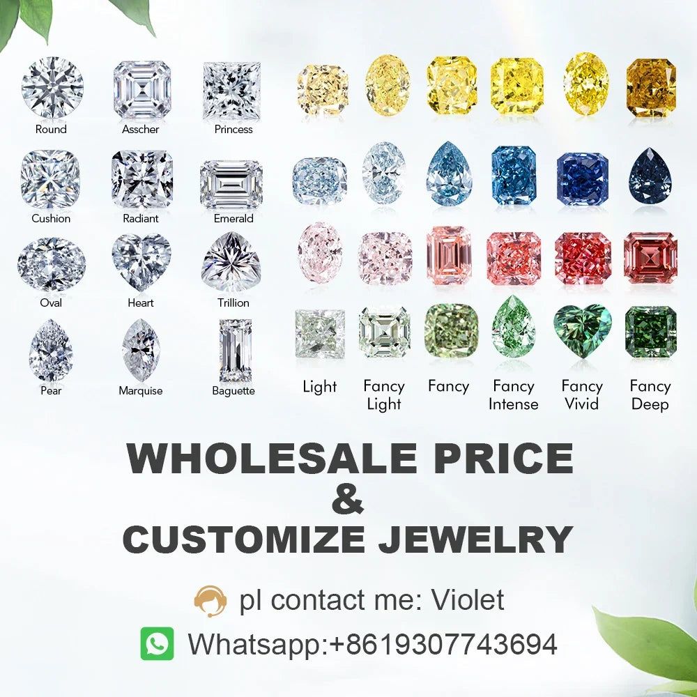 Messi Jewelry With IGI GIA Certificate Round Lab Grown Diamonds 0.5~0.6ct 0.7~0.8ct 0.8~0.9ct 1~1.1ct 1.5ct 1.6~1.7ct Wholesale