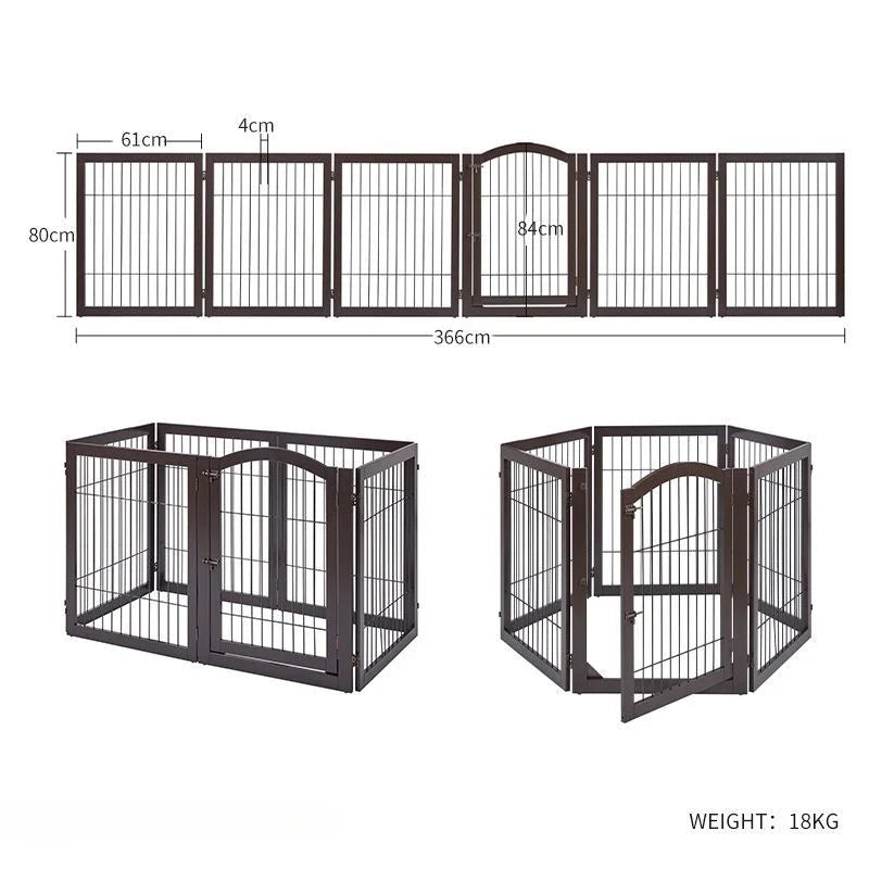 Wooden Pet Fence Dog Fence Freely Combinable Pet Isolation Door Indoor Foldable Dog Cage for Small and Medium Dogs Pet Supplies