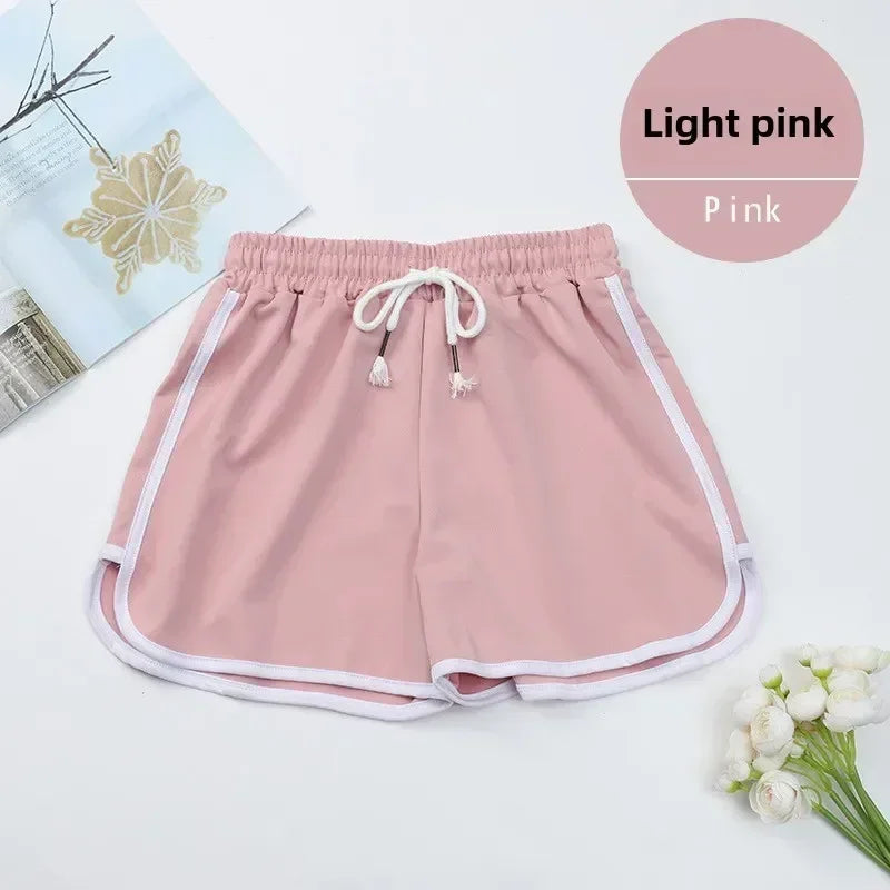 Women Striped Casual Shorts Korean Harajuku Loose All Match Sports Shorts Summer Fashion Simple Yoga Thin Mini Shorts Female
