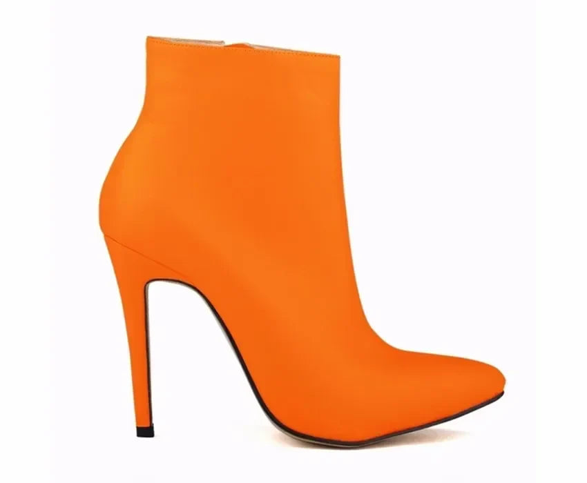 Women Short Boots Pumps Sexy Pointed Toe Side Zipper Super High Heels Stiletto 2026 Female Party Ankle Boot Shoes Botas De Mujer