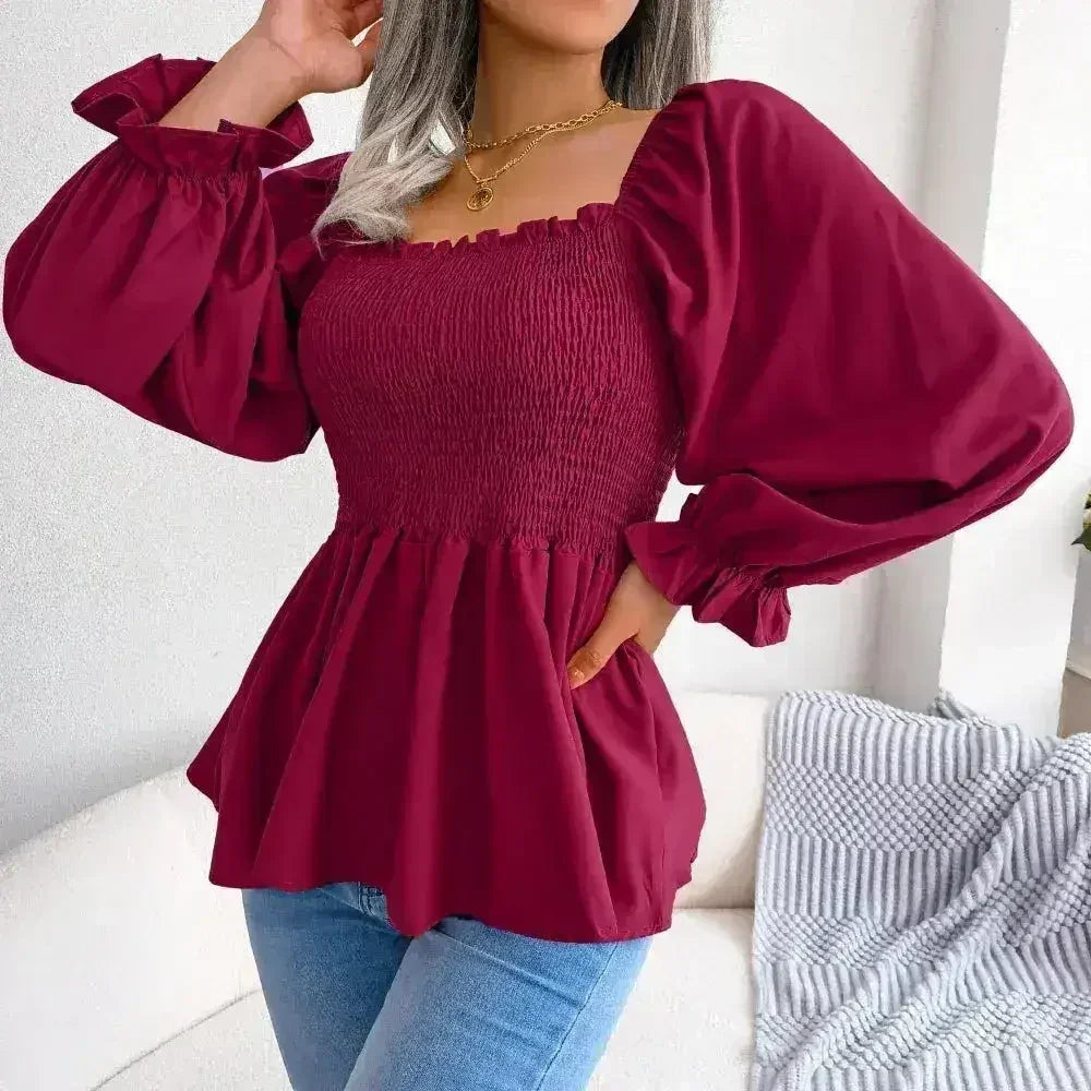 Loose Fit Chiffon Blouse - Elegant Polyester Top | Femstylo
