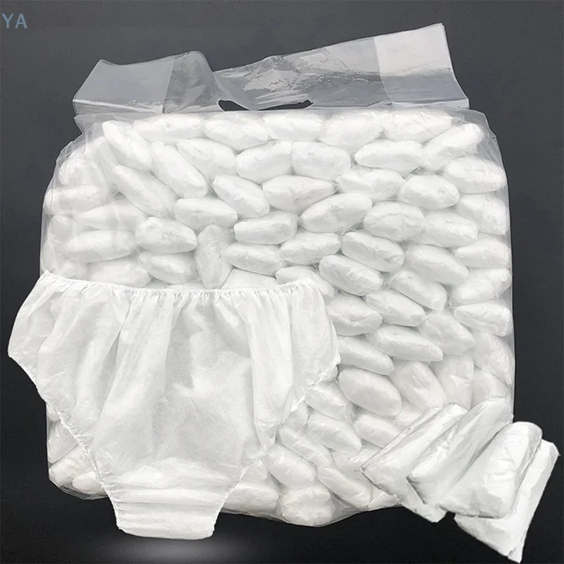 [Y]10x Disposable Underpants White Double Woven Paper Briefs  Unisex Underwear Drop