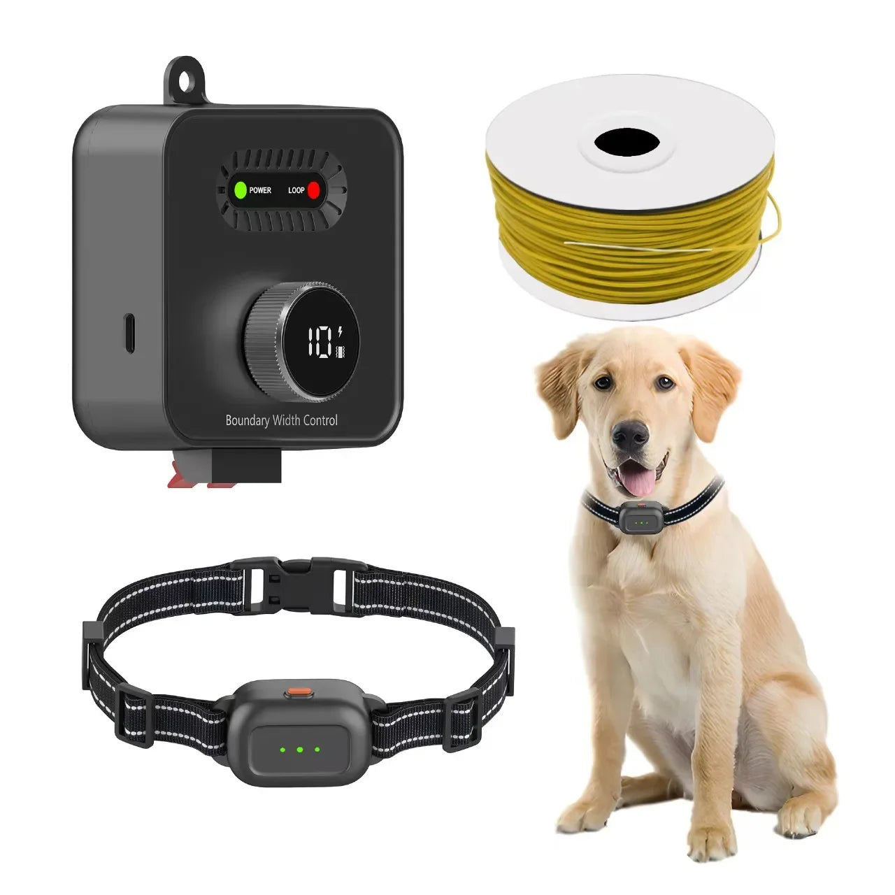 New Pet Electric Fence Collar Electronic Pet Containment System In-Ground Wired Fence Waterproof Rechargeable Dog Shock Collars