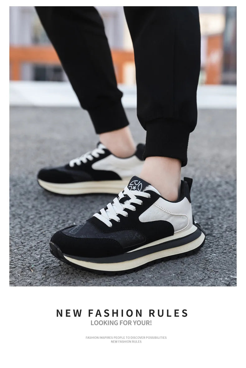 Men Shoes 2025 Spring Autumn New Fashion Comfortable Height Increase Casual Running Shoes Breathable Non Slip Platform Sneakers