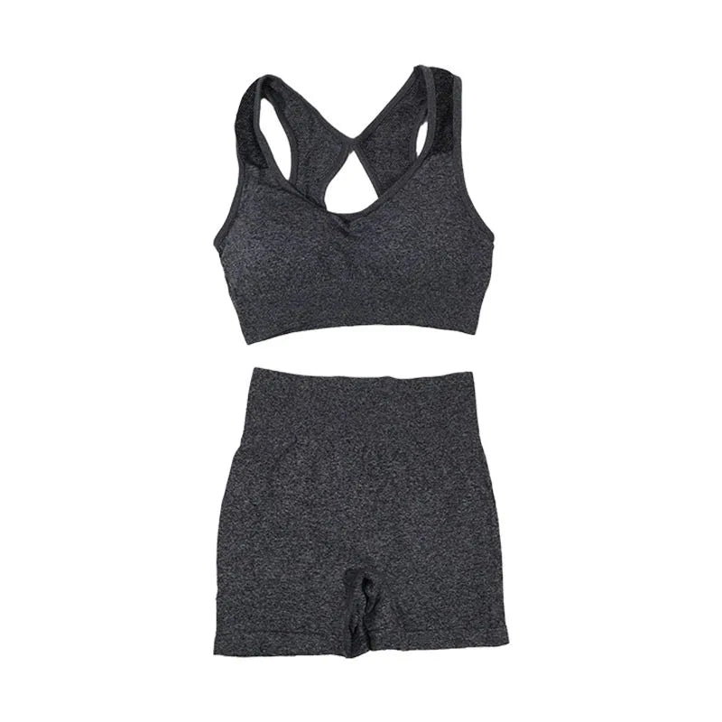 Conjunto de entrenamiento de shorts y traje de yoga para mujer