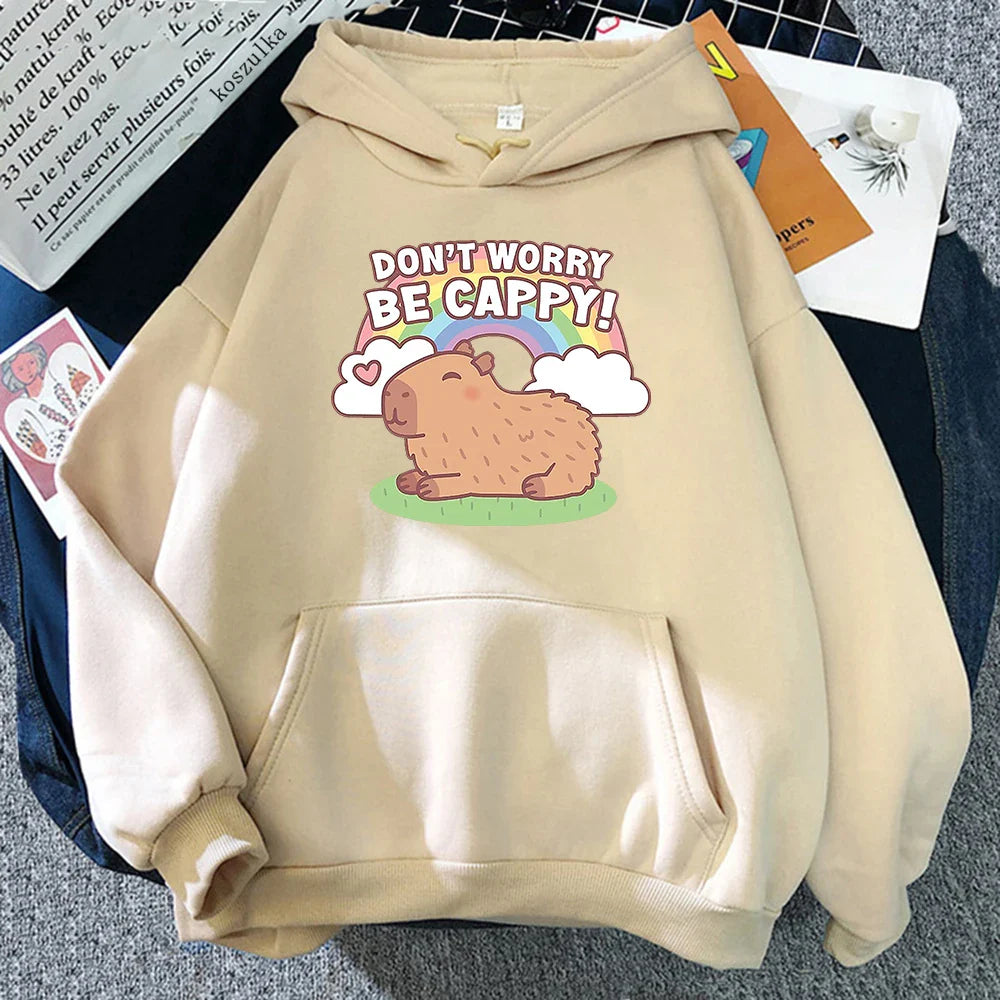 Sudadera con capucha de capibara "Don't Worry Be Cappy"