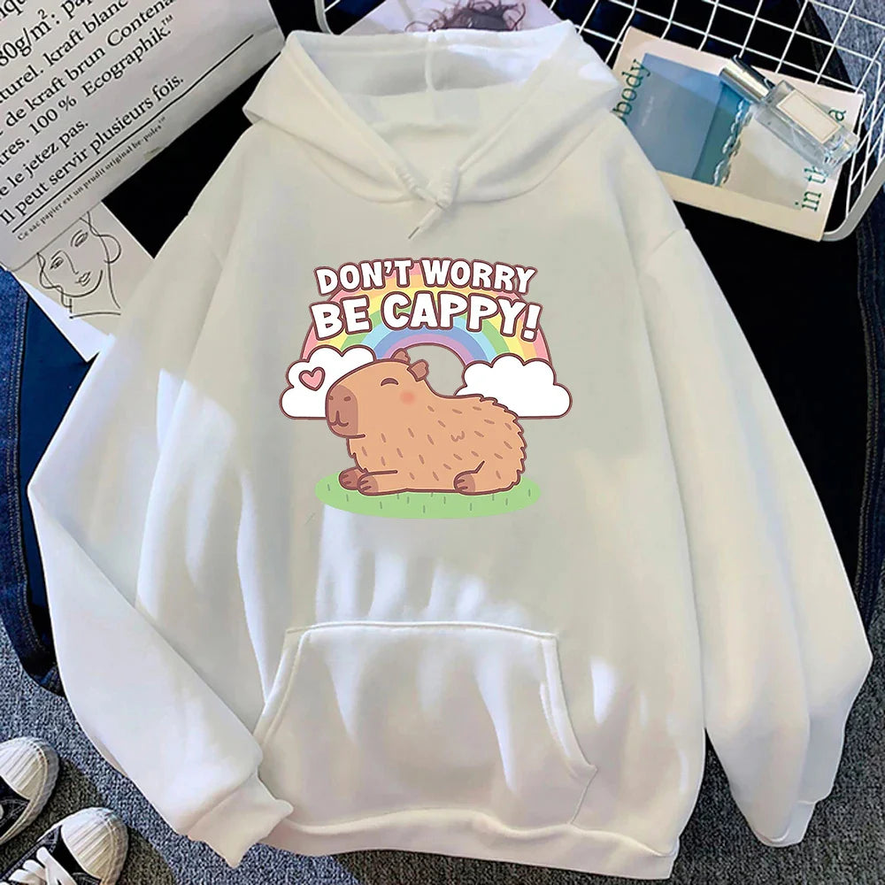 Sudadera con capucha de capibara "Don't Worry Be Cappy"