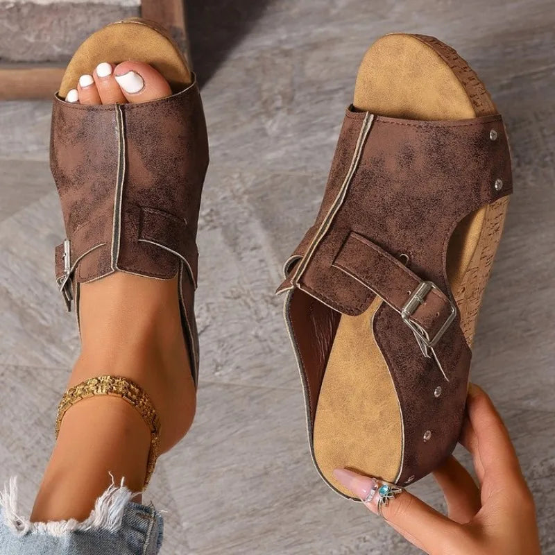 Women Comfortable Platform Sandals Open Toe Wedge Sandals Summer Lightweight New Slippers Fashion Casual Designer Women Shoes