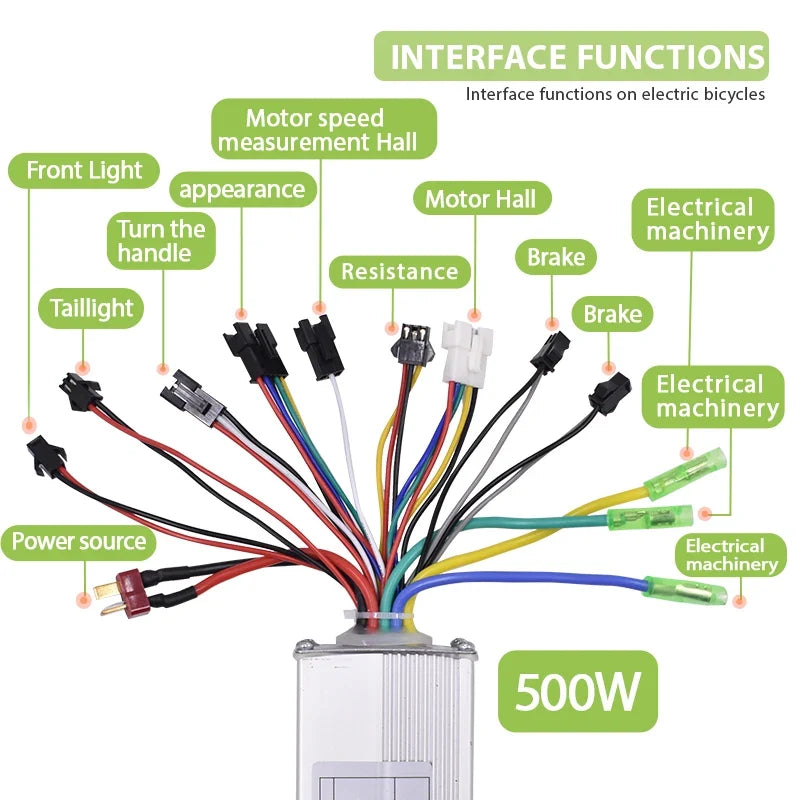 Electric Brushless Controller 350W 500W 800W 36V 48V Electric Bike for Scooter E-Bike Bicycle Accessories bike accessories