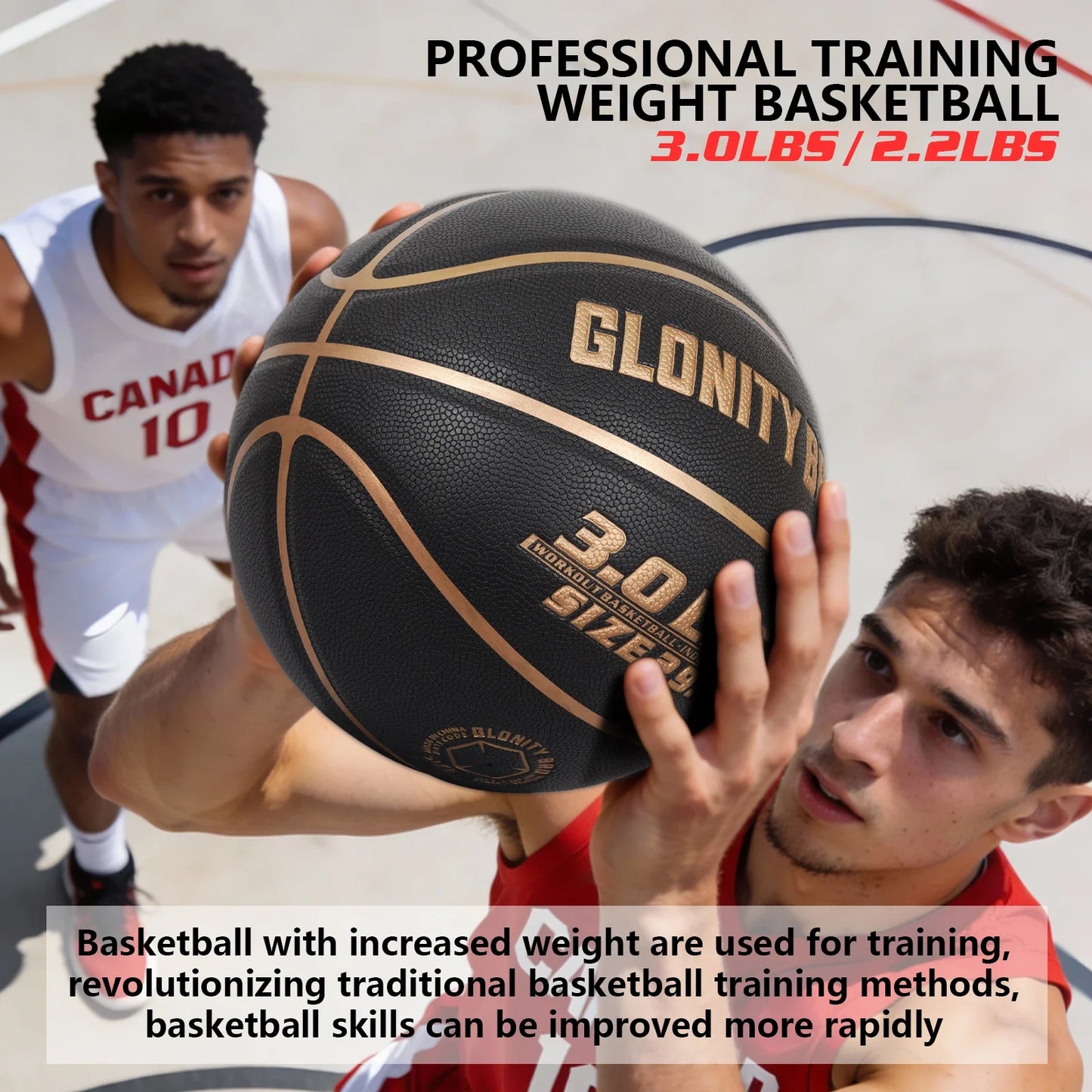 3LBS/2.2LBS Weighted Training Heavy Basketball Size 7/6 In&Outdoor For Improving Handing Dribbling Passing Rebounding Skill Ball