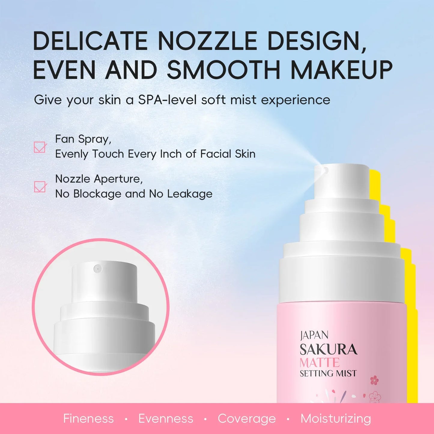 Sakura Matte Setting Spray 80ml Long Lasting Makeup Fixer Moisturizing Oil Control Non Sticky Face Mist For All Day Fresh Look
