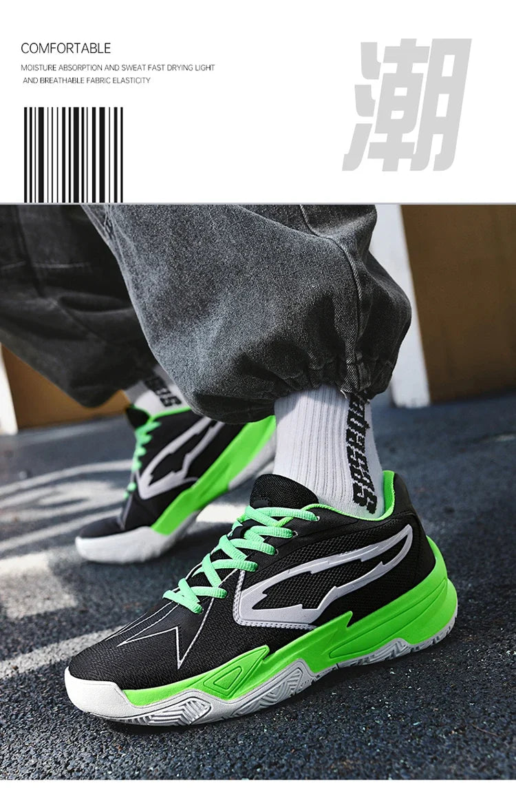 Men's Athletic Basketball Sneakers Breathable Cushioning Non-Slip Wearable Gym Training Running Shoes for Men And Women