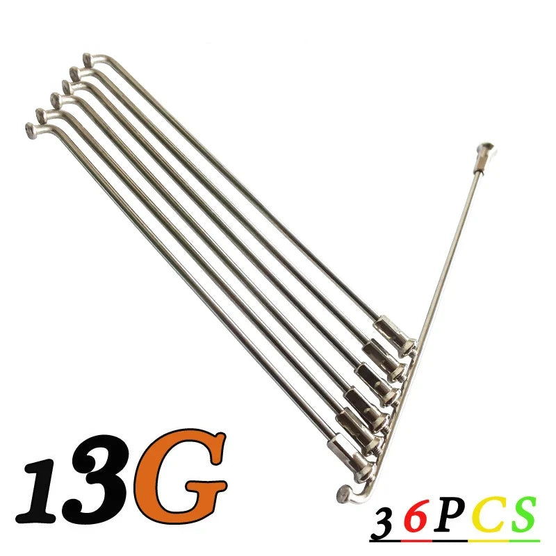 36Pcs 13G(2.25mm)122-240MM 304 Stainless Steel Bicycle Spokes & Nut Electric E-Bike Cycle