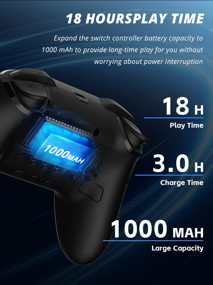 DATA FROG Wireless Controller For Switch OLED/Lite Console Pro Gamepad with 1000Mah Battery Programmable Turbo Function