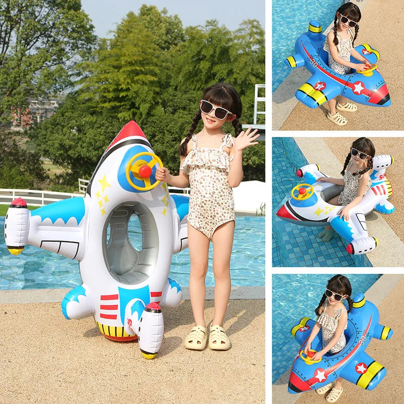 Baby Airplane Swim Ring with Comfortable Seat