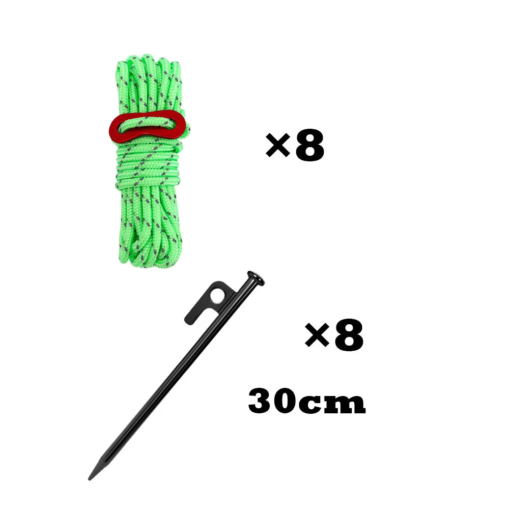 Tent Stakes Quality S45C Steel Tent Pegs Ground Stakes, Utility Camping Rope Nylon Core Para Cord for Camping Garden Hiking