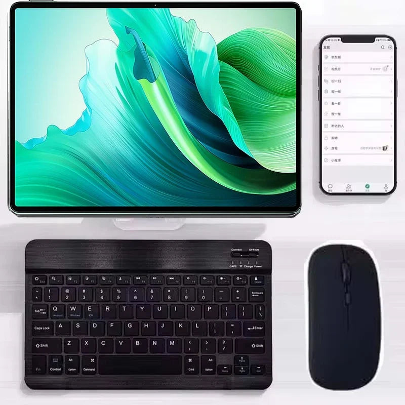 with Bluetooth Keyboard Mouse for Oukitel OT12 OT9 OT8 OT6 OT11 78Key 10inch Rechargeable Wireless Keyboard Mice Set Combo