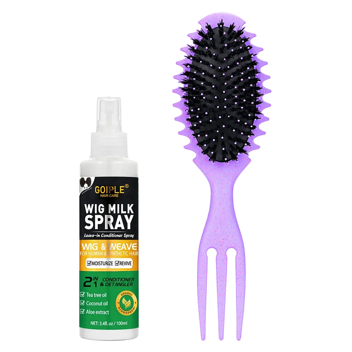 Spray de leche para pelucas de 100 ml, spray humectante para pelucas, cabello sintético, previene el encrespamiento, acondicionador sin enjuague para pelucas, suave y brillante