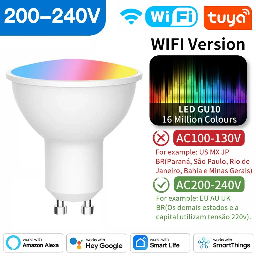 TNCE Tuya E27 E14 GU10 Bulb WIFI Zigbee, Dimmable Light LED lamps 2700-6500k RGB, Smart Life APP, Voice With Alexa Google Home