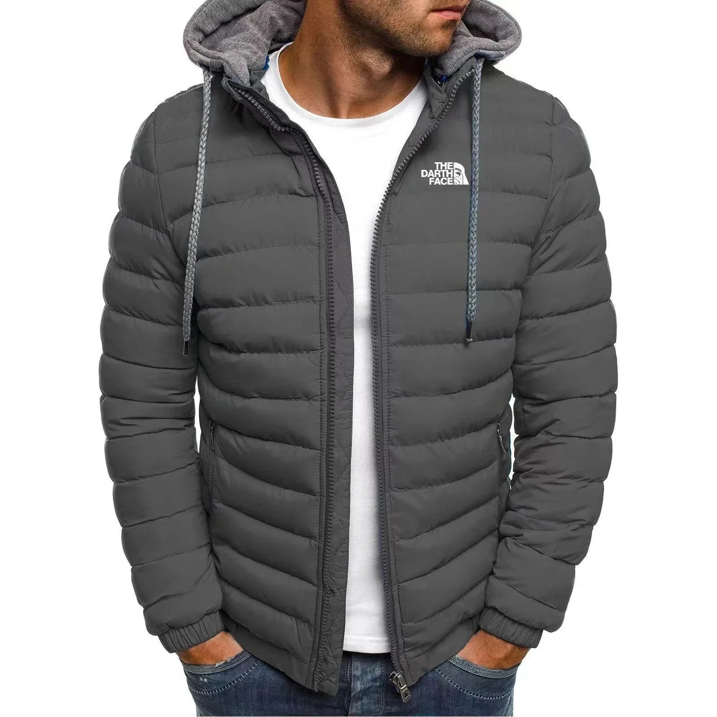 Men's Winter Warm Zipper Hooded Jacket Casual Slim Fit Fashionable Outdoor Business Travel Coat Windproof Thick Mens Clothing