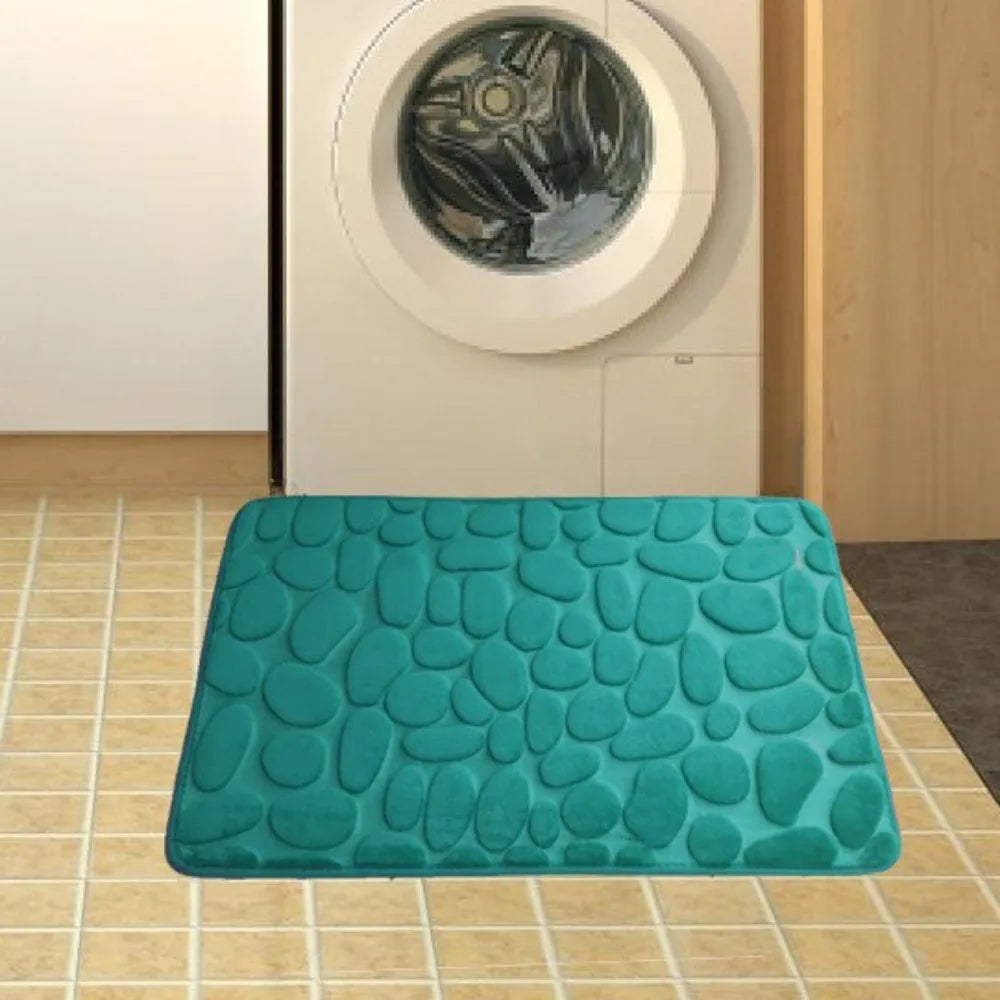 Cobblestone Embossed Bath Mat Non-slip Carpets Water Absorption Washable Bathtub Floor Rug Shower Doormat Bathroom Decor
