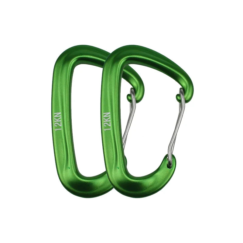 12KN Small Climbing Carabiner D-Shape Mountaineering Buckle Hook