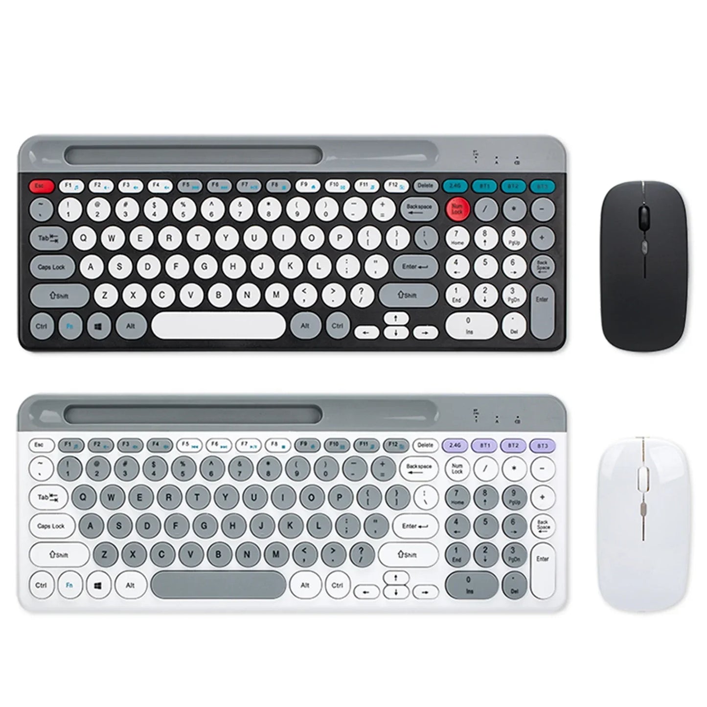 Dual-mode Wireless Keyboard & Mice Combo 2.4G Bluetooth 5.0 Membrane Keyboards BT 3-Channels Rechargeable Key Board Mouse for PC