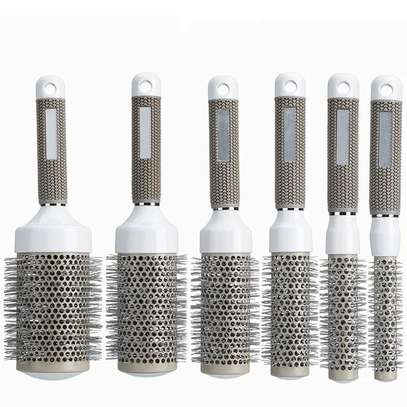 6 Size Ceramic Ion Hair Brush Nano Hairbrush Thermal Ceramic Ion Round Comb Hairdressing Hair Salon Styling Drying Curling