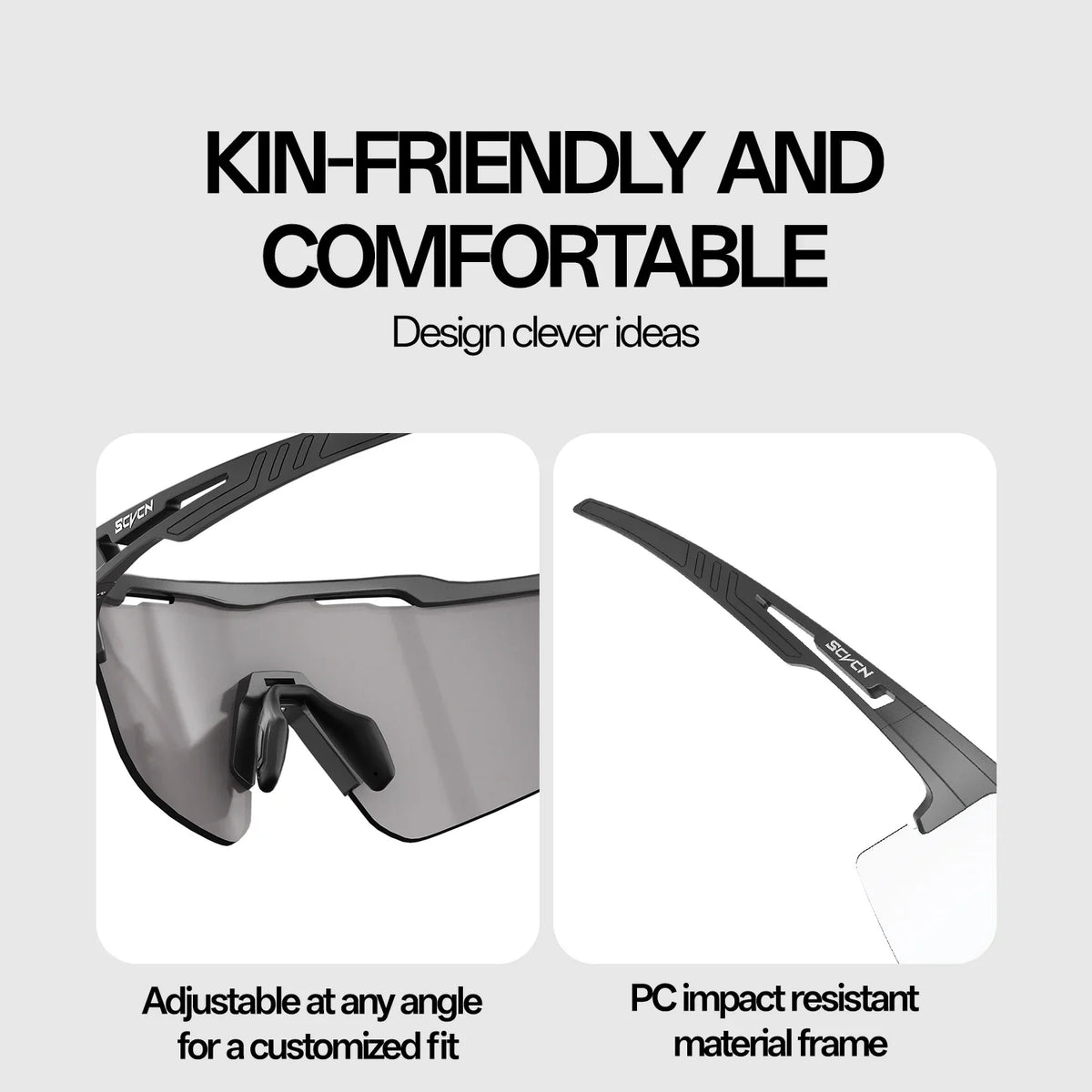 SCVCN Hiking Eyewear Women UV400 Photochromic Bike Riding Sunglasses Outdoor Men Sports MTB Goggles Running Climbing Hydrophobic