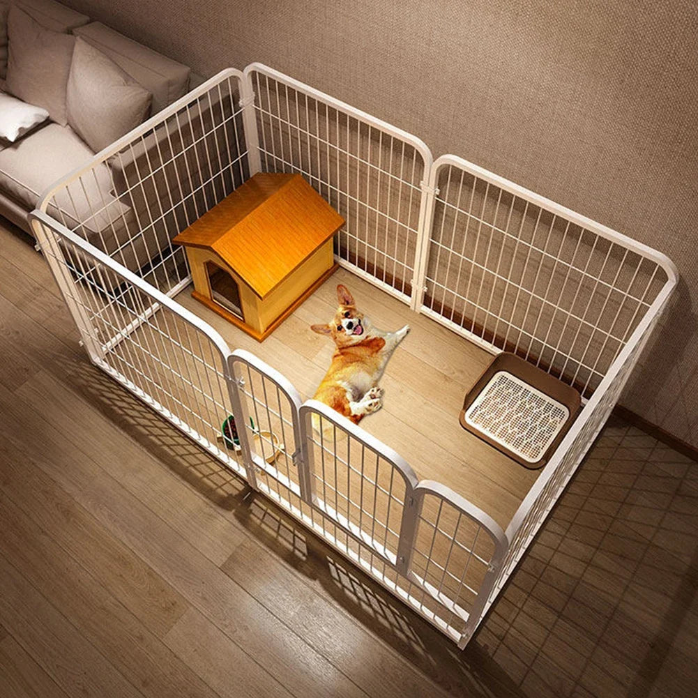6 Panels Dog Fence Playpen Foldable Exercise Puppy Kennel Cage Heavy Duty Dog Exercise Fence for Dog Cat Rabbit Pet Exercise