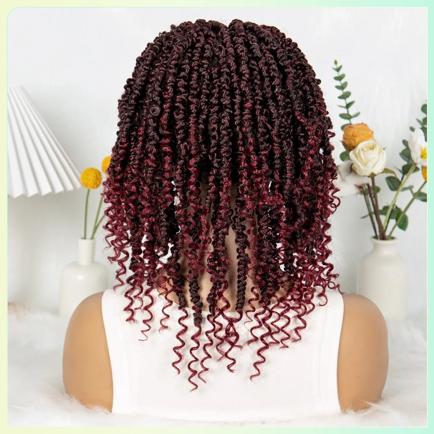 14Inch Full Lace Braided Wigs Synthetic Lace Frontal Twisted Braids Wigs with Baby Hair Knotless Box Braids Wig for Black Women